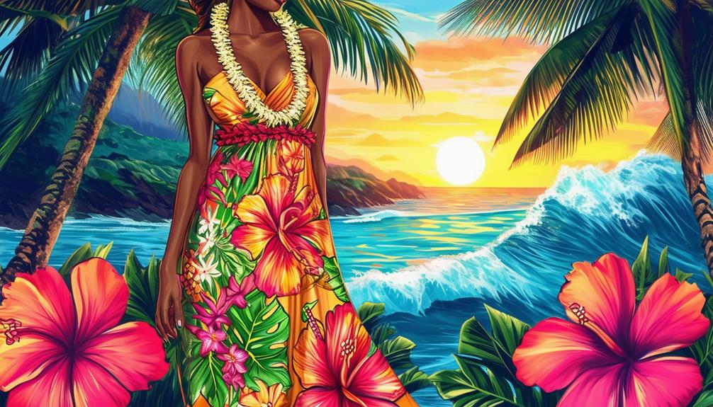 hawaiian dress with ruffles