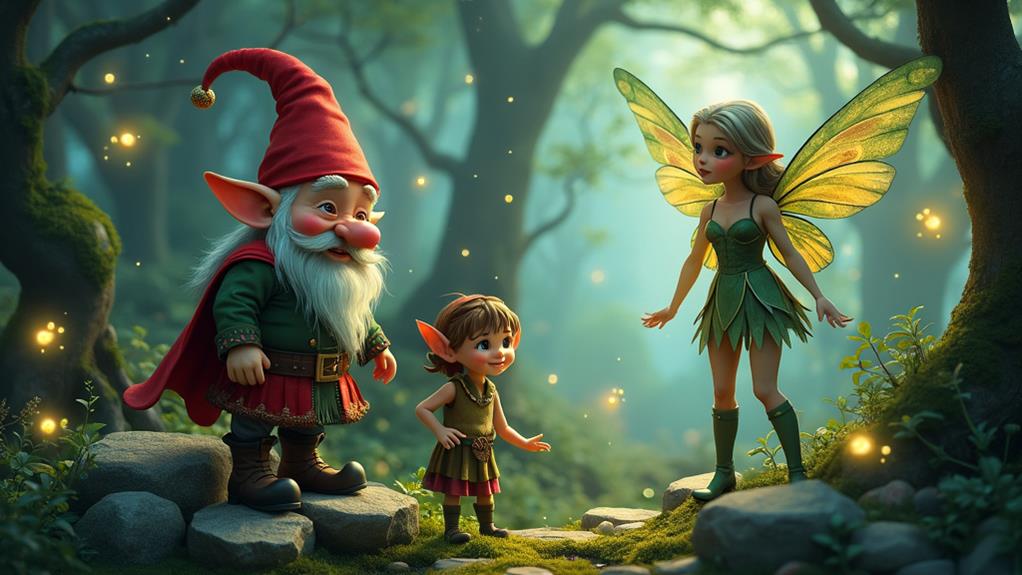 gnomes battling diverse beings