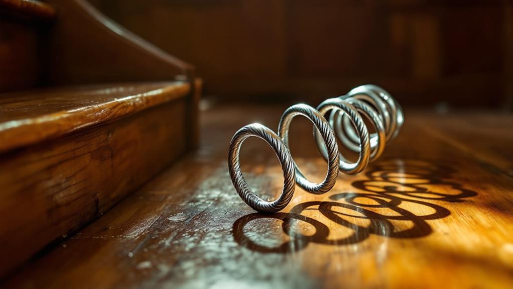 hypnotic metallic coils gracefully cascading