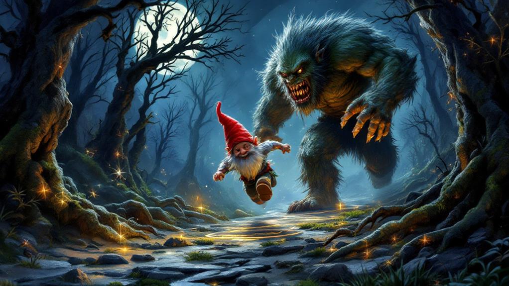 gnomes threatened by mythical creatures