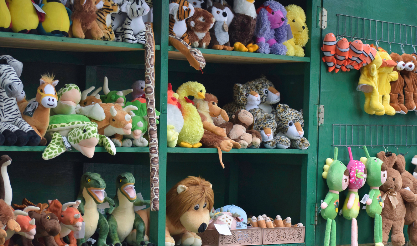 stuffed animal on the store shelf