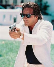 Actor Don Johnson in the classic Miami Vice Style.