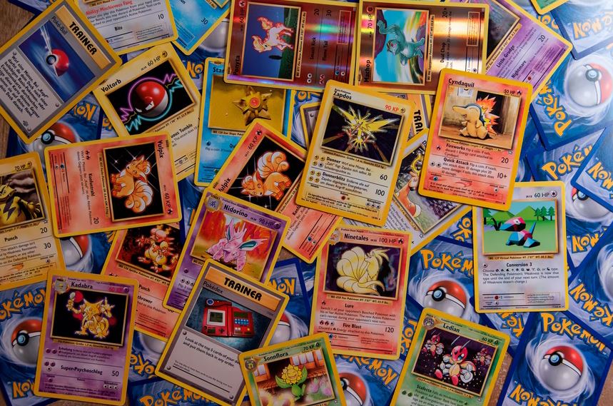lots of Pokémon trading cards