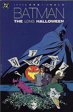 Cover of Batman: The Long Halloween collected edition tradepaperback (1998). Art by Tim Sale