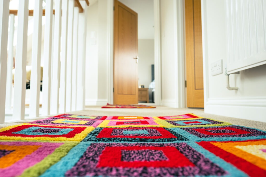 Floor with Colourful Rug